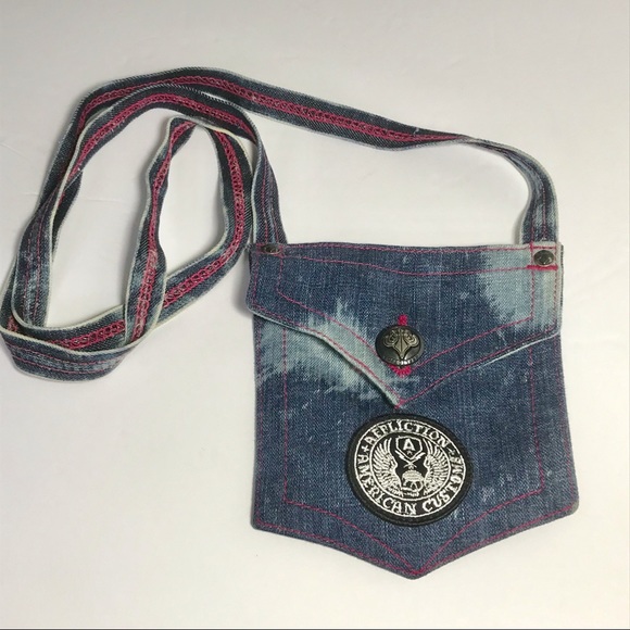 Hand Crafted Handbags - Denim Boho Mini Crossbody Bag Repurposed Recycled
